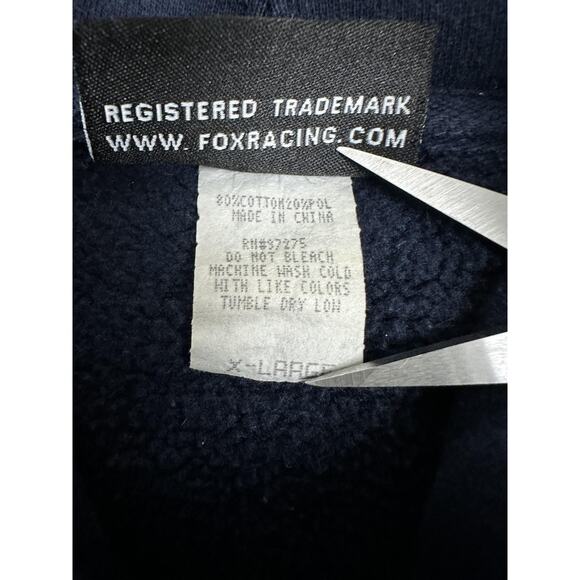 Yamaha Fox Racing Hoodie Mens XL Blue Pullover Sweatshirt Motocross Motorcycle - Picture 6 of 13